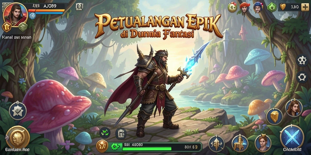 Screenshot menampilkan pertempuran epik di AJO89 dengan grafis yang menawan.