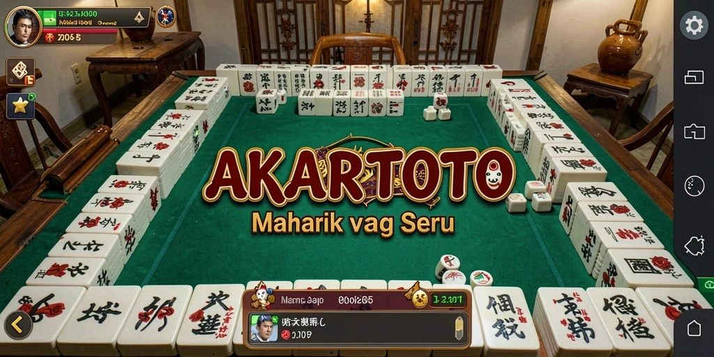 Tampilan permainan Mahjong yang mendebarkan dan menantang di AKARTOTO.