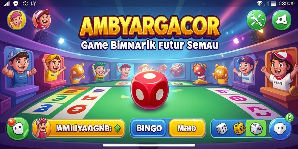 Screenshot gameplay AMBYARGACOR menampilkan momen seru Bingo yang penuh warna.