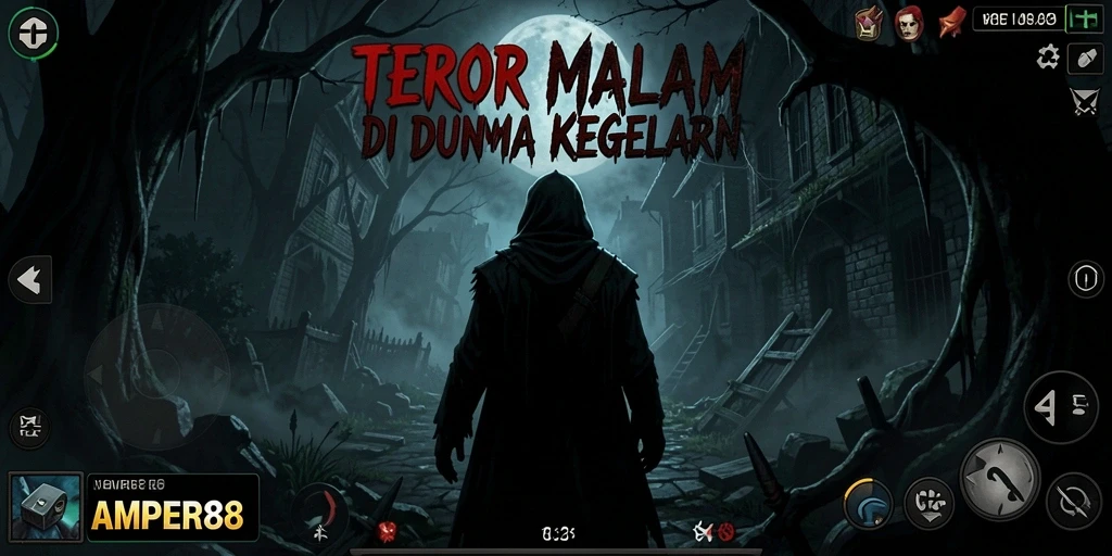 Tampilan gameplay AMPER88 yang mencekam dan penuh ketegangan.