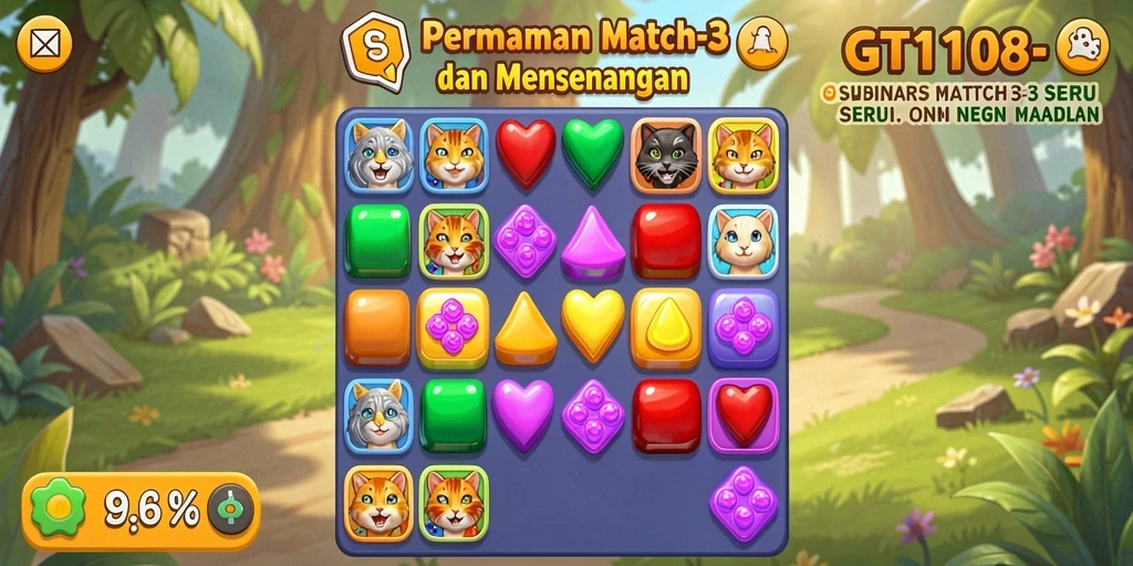 Tampilan gameplay seru GT108 dalam genre Match-3.