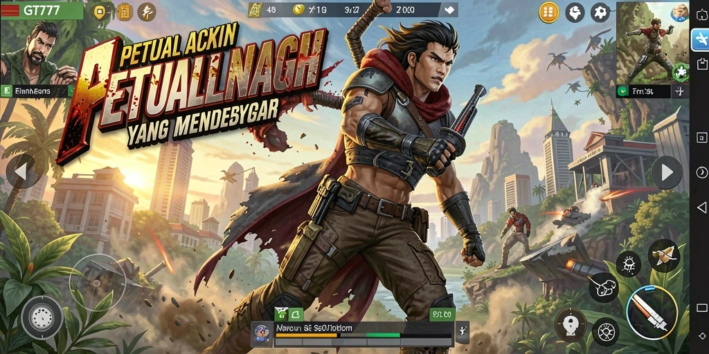 Screenshot gameplay GT777 dengan aksi pertempuran yang mendebarkan.