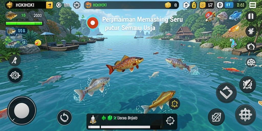 Tangkapan ikan yang memukau dalam HOKIHOKI.