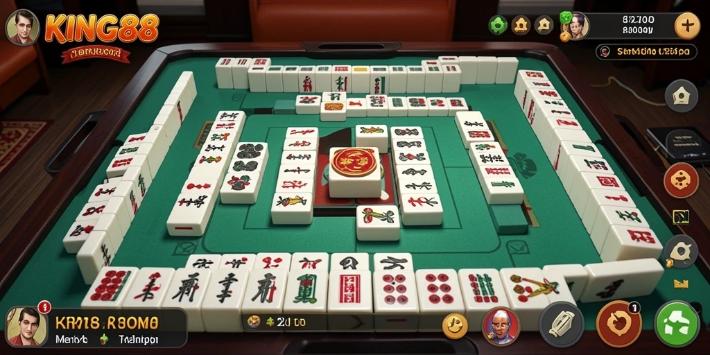 Tampilan gameplay KING88 yang menarik dengan desain Mahjong.