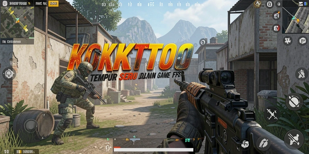 Menampilkan aksi seru gameplay KOKITOTO di medan perang.