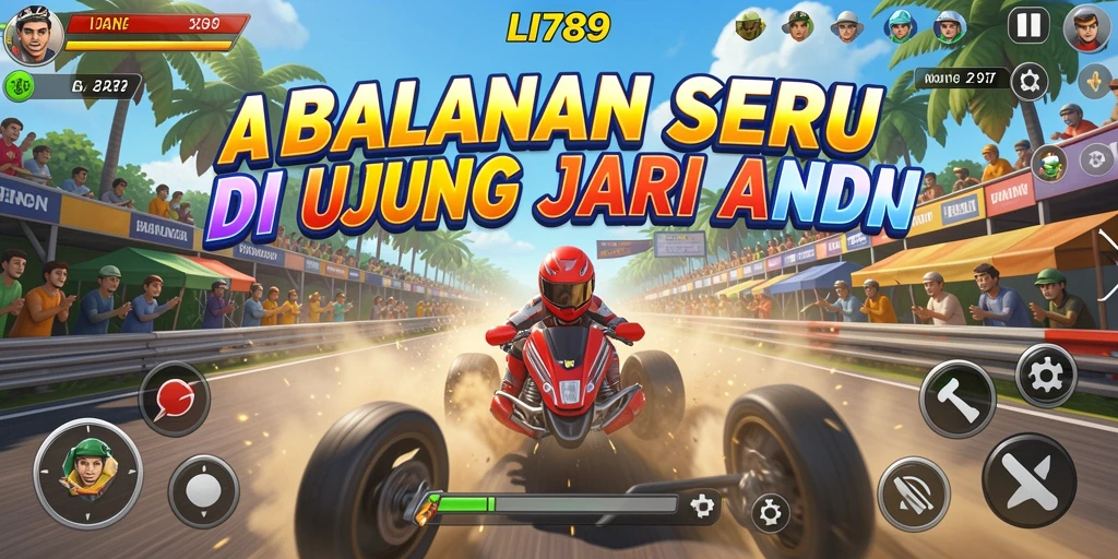 Tampilan gameplay balapan yang mendebarkan dan penuh aksi.