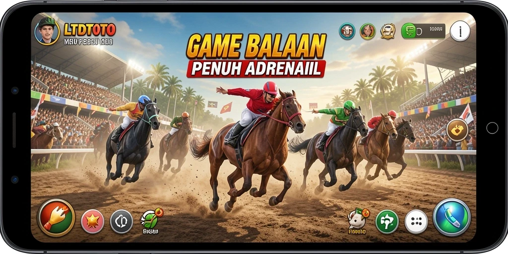 Screenshot gameplay LTDTOTO yang menampilkan aksi balapan seru.