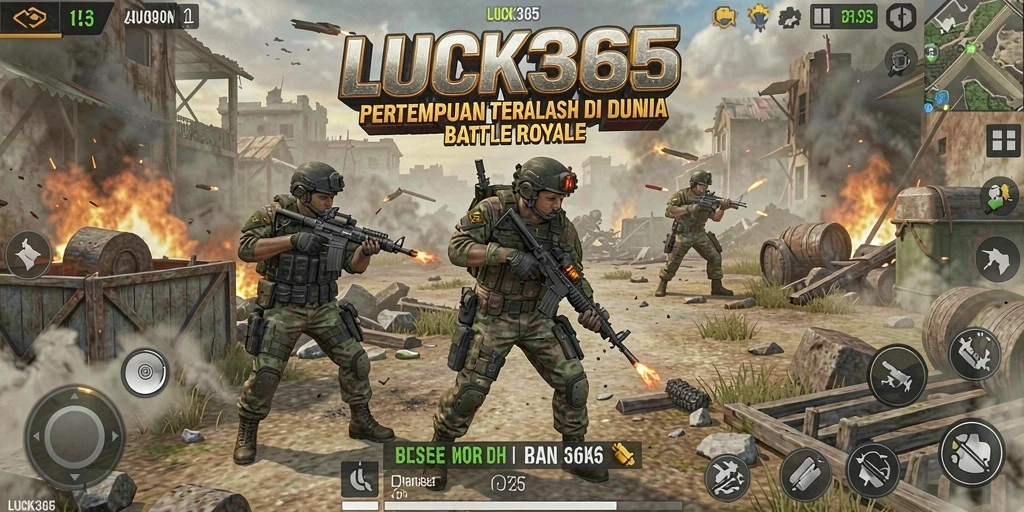 Tangkapan layar gameplay LUCK365 yang mendebarkan di arena Battle Royale.