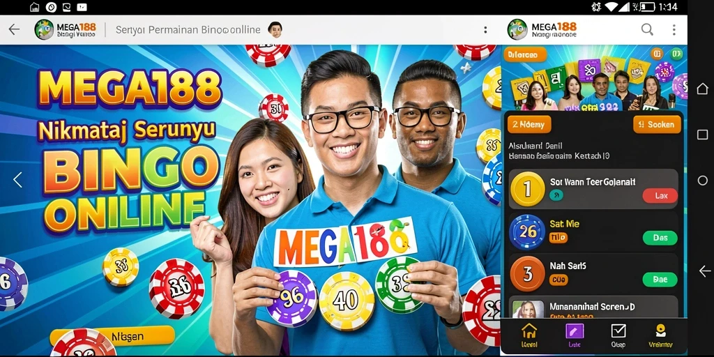 Tampilan utama MEGA188 menampilkan keseruan permainan Bingo online.