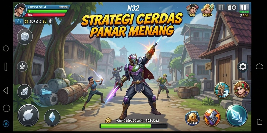 Screenshot menampilkan pertempuran taktis seru dalam N32.