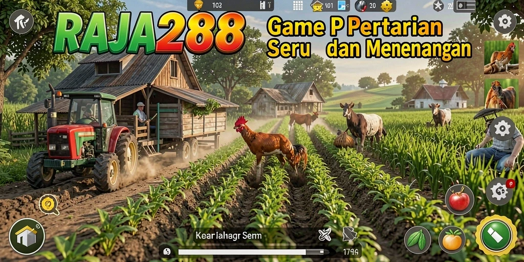 Screenshot gameplay RAJA288 yang menampilkan aktivitas berkebun.