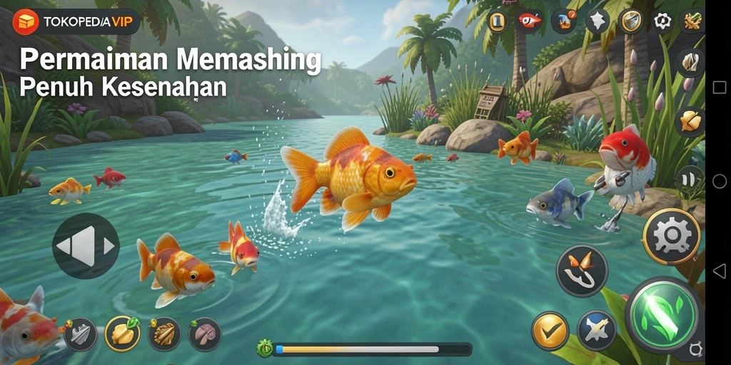 Tangkapan ikan yang megah di dalam gameplay TOKOPEDIAVIP.
