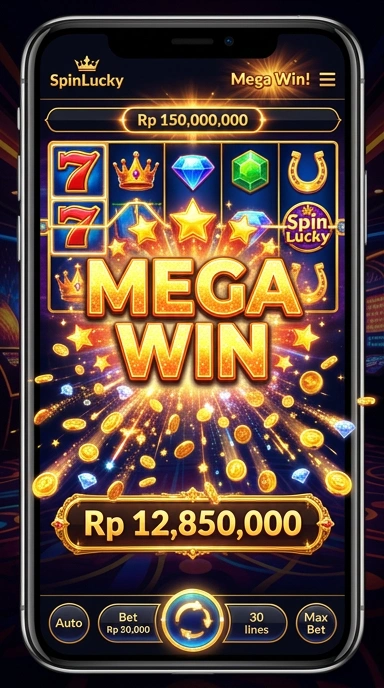 Tampilan antarmuka dan pilihan aplikasi di spinlucky.